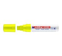 edding 4090 Chalk Marker - neon-Yellow - 5 Chalk pens - Chisel tip 4-15 mm - Broad-Tipped Wet Wipe Pen for chalkboards, Windows, Glass, Mirrors - Liquid Chalk Marker pens for Opaque Coverage