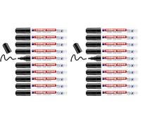 edding 4095 chalk marker - black - 10 chalk pens - round tip 2-3 mm - medium-tipped wet wipe pen for chalkboards, windows, glass, mirrors - liquid chalk marker pens for opaque coverage (Pack of 2)