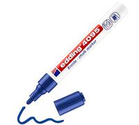Edding 4095 Chalk Marker - Blue - 1 Pen - Round Nib 2-3 mm - Medium-Nib Wet Wipe for Chalkboards, Windows, Glass, Mirrors - Liquid Chalk Marker for Opaque Coverage