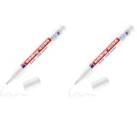 edding 4095 chalk marker - white - 1 chalk pen - round nib 2-3 mm - medium-nib wet wipe pen for chalkboards, windows, glass, mirrors - liquid chalk marker pen for opaque coverage (Pack of 2)