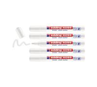 edding 4095 Chalk Markers with Bullet Tip 2-3mm Line White - 5 Pack (4-4095-5049