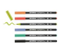 edding 4200 porcelain brush pen - multicoloured set - 6 pens - brush nib 1-4 mm - felt-nib pen for painting and decorating ceramics, porcelain - dishwasher-safe, quick-drying