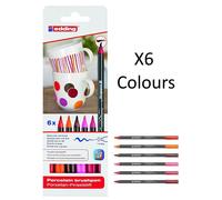Edding 4200 Porcelain Brush Pen Oven Bake Marker Set Ceramics, Porcelain, Glass