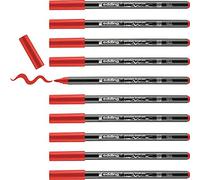 edding 4200 porcelain brush pen - red - 10 pens - brush tip 1-4 mm - felt-tip pen for painting and decorating ceramics, porcelain - dishwasher-safe, lightfast ink, quick-drying