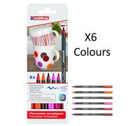 Edding 4200 Porcelain Brush Pens Oven Bake Marker Pen Sets - Three Colour Sets