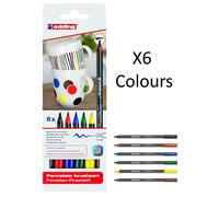 Edding 4200 Porcelain Brush Pens Oven Bake Marker Pen Sets - Three Colour Sets