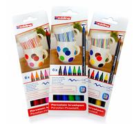 Edding 4200 Porcelain Pen Brush Pen Oven Marker Pen Sets - All 3 Sets