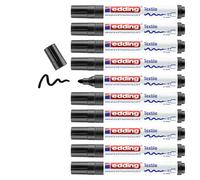 edding 4500 textile marker - black - box of 10 - round nib 2-3 mm - permanent fabric markers for drawing on textiles, wash-resistant up to 60 °C - marker pens for fabric lettering