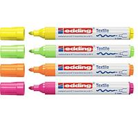 Edding 4500 Textile marker, bullet tip, 2 mm - 3 mm, Textilmarker, Neonfarben, 4