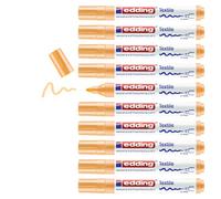 edding 4500 textile marker - light orange - box of 10 - round nib 2-3 mm - permanent fabric markers for drawing on textiles, wash-resistant up to 60 °C - marker pens for fabric lettering