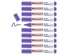 edding 4500 textile marker - neon violet - box of 10 - round nib 2-3 mm - permanent fabric markers for drawing on textiles, wash-resistant up to 60 °C - marker pens for fabric lettering