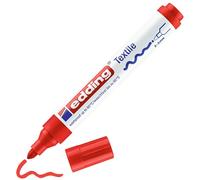 edding 4500 textile marker - red - 1 pen - round nib 2-3 mm - permanent fabric markers for drawing on textiles, wash-resistant up to 60 °C - marker pens for fabric lettering
