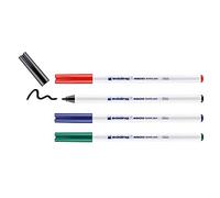 edding 4600 textile pen - black, red, blue, green - set of 4 - round nib 1 mm - permanent fabric pens for drawing on textiles, wash-resistant to 60 °C - fabric pen