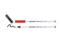 edding 4600 textile pen - black, red - set of 2 - round nib 1 mm - permanent fabric pens for drawing on textiles, wash-resistant up to 60 °C - fabric pen