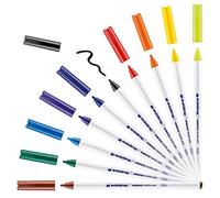 edding 4600 textile pen - box of 10 colours - round nib 1 mm - permanent fabric pens for drawing on textiles, wash-resistant to 60 °C - fabric pen