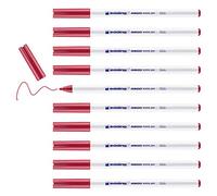 edding 4600 textile pen - carmine red - box of 10 - round nib 1 mm - permanent fabric pens for drawing on textiles, wash-resistant to 60 °C - fabric pen