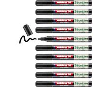 edding 50 EcoLine paint marker - black - pack of 10 - round nib 2-3 mm - water-based ink, highly opaque & waterproof - pen for glass, stone, wood, plastic and paper