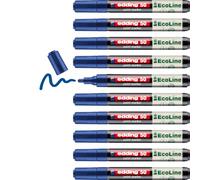 edding 50 EcoLine paint marker - blue - pack of 10 - round nib 2-3 mm - water-based ink, highly opaque & waterproof - pen for glass, stone, wood, plastic and paper