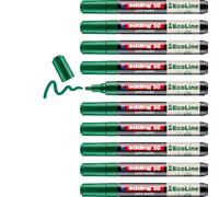edding 50 EcoLine paint marker - green - pack of 10 - round nib 2-3 mm - water-based ink, highly opaque & waterproof - pen for glass, stone, wood, plastic and paper
