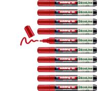 edding 50 EcoLine paint marker - red - pack of 10 - round nib 2-3 mm - water-based ink, highly opaque & waterproof - pen for glass, stone, wood, plastic and paper