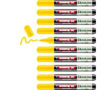 edding 50 EcoLine paint marker - yellow - pack of 10 - round nib 2-3 mm - water-based ink, highly opaque & waterproof - pen for glass, stone, wood, plastic and paper