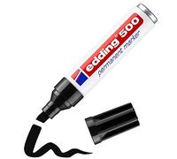 edding 500 permanent marker - black - 1 pen - chisel tip 2-7 mm - waterproof, quick-drying, smear-proof pens - for cardboard, plastic, wood, metal, glass and fabric