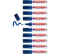 edding 500 permanent marker - blue - 10 pens - chisel tip 2-7 mm - waterproof, q