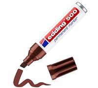 edding 500 permanent marker - brown - 1 pen - chisel tip 2-7 mm - waterproof, quick-drying, smear-proof pens - for cardboard, plastic, wood, metal, glass and fabric