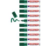 edding 500 permanent marker - green - 10 pens - chisel tip 2-7 mm - waterproof, quick-drying, smear-proof pens - for cardboard, plastic, wood, metal, glass and fabric