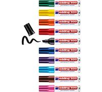edding 500 permanent marker - multi-coloured - 10 pens - chisel nib 2-7 mm - waterproof, quick-drying, smear-proof pens - for cardboard, plastic, wood, metal, glass and fabric