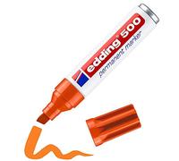 edding 500 permanent marker - orange - 1 pen - chisel tip 2-7 mm - waterproof, quick-drying, smear-proof pens - for cardboard, plastic, wood, metal, glass and fabric