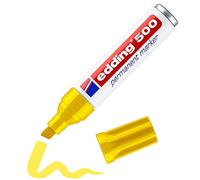 edding 500 permanent marker - yellow - 1 pen - chisel tip 2-7 mm - waterproof, quick-drying, smear-proof pens - for cardboard, plastic, wood, metal, glass and fabric