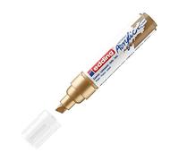 edding 5000 acrylic marker broad - gold - 1 waterproof acrylic paint marker - chisel nib 5-10 mm - acrylic paint pen for drawing on canvas, art paper and wood - acrylic markers for pebbles
