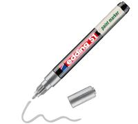 edding 51 EcoLine paint marker - silver - 1 pen - round nib 1-2 mm - water-based ink, highly opaque & waterproof - pen for glass, stone, wood, plastic and paper