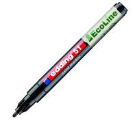 edding 51 EcoLine paint marker - black - 1 pen - round nib 1-2 mm - water-based ink, highly opaque & waterproof - pen for glass, stone, wood, plastic and paper