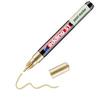 Edding 51 EcoLine Paint Marker Pen - Gold - 1 Pen - Round Nib 1-2mm - Water-based Ink - Highly Opaque and Waterproof - Pen for Glass, Stone, Wood, Plastic and Paper