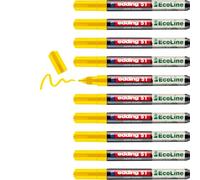 edding 51 EcoLine paint marker - yellow - pack of 10 - round nib 1-2 mm - water-based ink, highly opaque & waterproof - pen for glass, stone, wood, plastic and paper