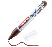 edding 5100 acrylic marker medium - brown - 1 waterproof acrylic paint marker - round tip 2-3mm - acrylic paint pens for drawing on canvas, art paper and wood - acrylic markers for pebbles