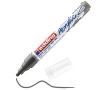 edding 5100 acrylic marker medium - grey - 1 waterproof acrylic paint marker - round nib 2-3mm - acrylic paint pen for drawing on canvas, art paper and wood - acrylic markers for pebbles