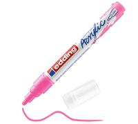 edding 5100 acrylic marker medium - neon-pink - 1 waterproof acrylic paint marker - round nib 2-3mm - acrylic paint pen for drawing on canvas, art paper and wood - acrylic markers for pebbles