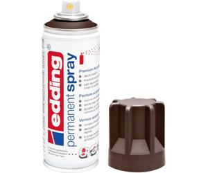 edding 5200 Permanent Spray - Chocolate Brown - 200 ml - Acrylic Paint for Painting and Decorating Glass, Metal, Wood, Ceramic, Plastic, Canvas - Aerosol Spray, Acrylic Spray, Paint Spray