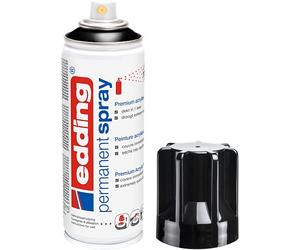 edding 5200 Permanent Spray - Dark Black Gloss - 200 ml - Acrylic Spray Paint for Painting or Decorating Glass, Metal, Wood, Ceramic, Plastic, Canvas