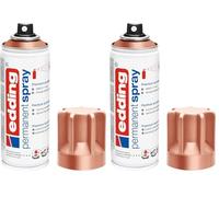 edding 5200 Permanent Spray - Precious Copper - 200 ml - Acrylic Paint for Painting and Decorating Glass, Metal, Wood, Ceramic, Plastic, Canvas - Aerosol Spray, Acrylic Spray, Paint Spray (Pack of 2)