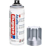 edding 5200 permanent spray - silver matt - 200 ml - acrylic paint for painting and decorating glass, metal, wood, ceramic, plastic, canvas - aerosol spray, acrylic spray, paint spray