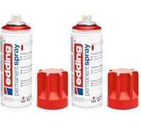 Edding 5200 Permanent Spray - Traffic Red Mat - 200 ml - Acrylic Paint for Painting and Decorating Glass, Metal, Wood, Ceramic, Plastic, Canvas - Aerosol Spray, Acrylic Spray, Paint Spray, 4-NL5200902