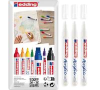 edding 5300 Acrylic Marker Fine 1-2mm Pack of 3 (White)
