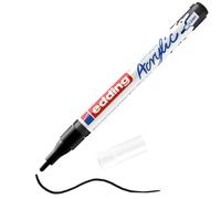 edding 5300 acrylic marker fine - black - 1 waterproof acrylic paint marker - fine round nib 1-2mm - acrylic paint pen for drawing on canvas, art paper and wood - acrylic markers for pebbles