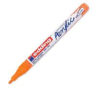 edding 5300 acrylic marker fine - neon-orange - 1 waterproof acrylic paint marker - fine round nib 1-2mm - acrylic paint pen for drawing on canvas, art paper and wood - acrylic markers for pebbles