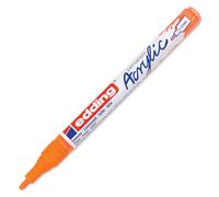 edding 5300 acrylic marker fine - neon-orange - 1 waterproof acrylic paint marker - fine round nib 1-2mm - acrylic paint pen for drawing on canvas, art paper and wood - acrylic markers for pebbles