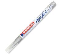 edding 5300 acrylic marker fine - silver - 1 waterproof acrylic paint marker - fine round nib 1-2mm - acrylic paint pen for drawing on canvas, art paper and wood - acrylic markers for pebbles